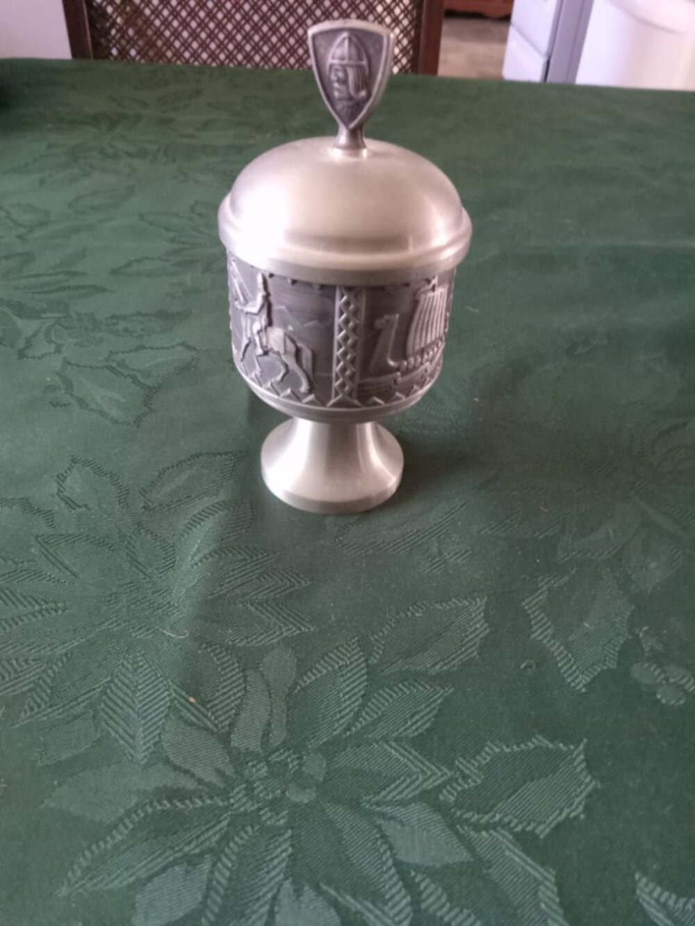 Vintage intricately designed lidded Viking Plate serve ware